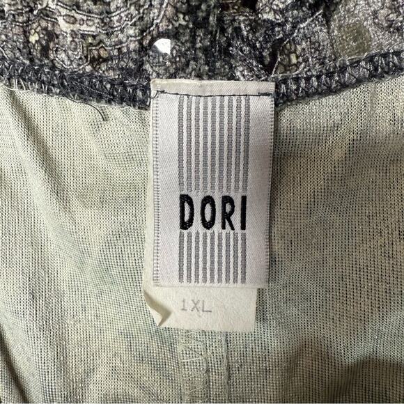 Y2K Paisley sequin spaghetti strap dress plus size 1X Taupe Black velour - Picture 5 of 8